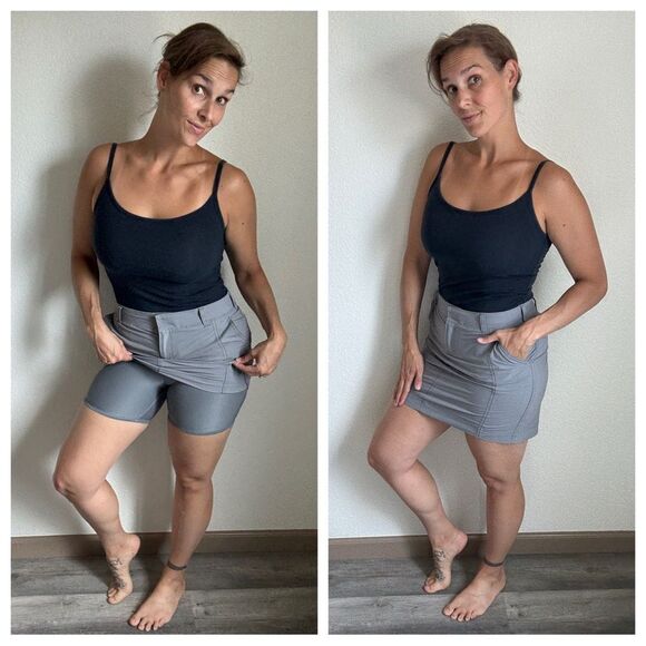 Athleta Pants - Athleta Skort Gray 6 Skirt Shorts Athleisure Athletic Stretchy Comfy
